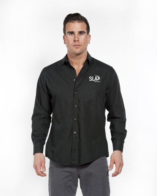 Men's SLA Executive Long Sleeve Tailored Shirt - Black